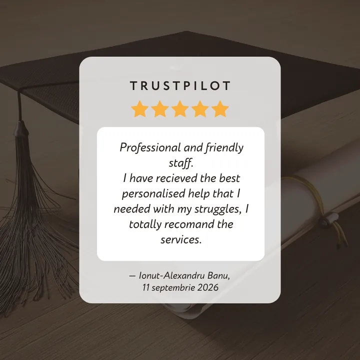 Trustpilot 5-star review by Ionut-Alexandru Banu: “Professional and friendly staff. I have recieved the best personalised help that I needed with my struggles, I totally recomand the services.”